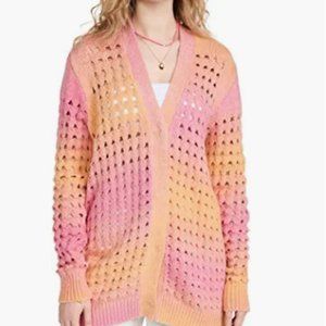 MakeMeChic Women's Solid V Neck Button Front Bishop Sleeve Cardigan Crop Top